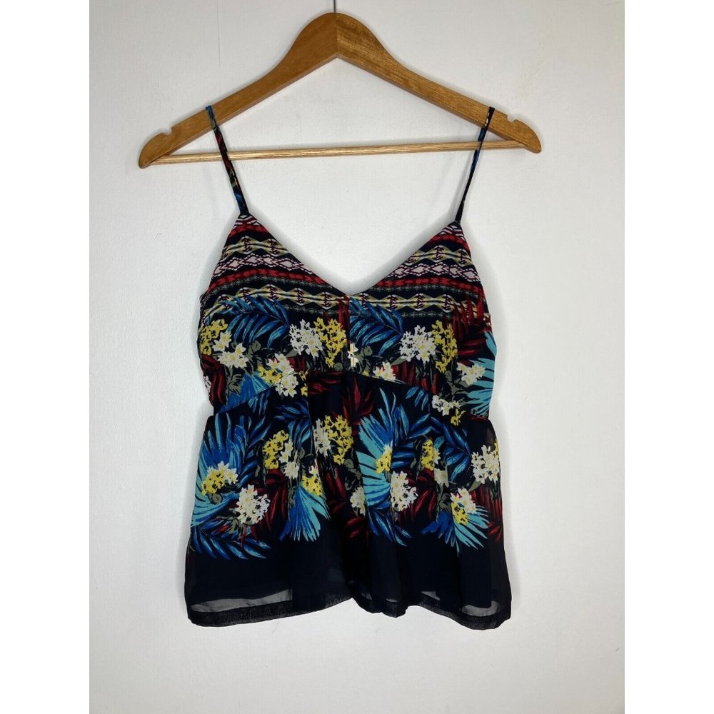 Hollister Women's Medium Floral Spaghetti Strap Tank Blouse New
